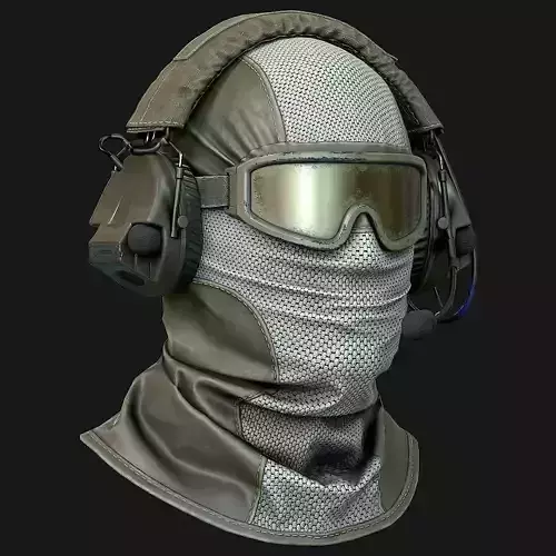Head Wear K with Headset Low-poly 3D model