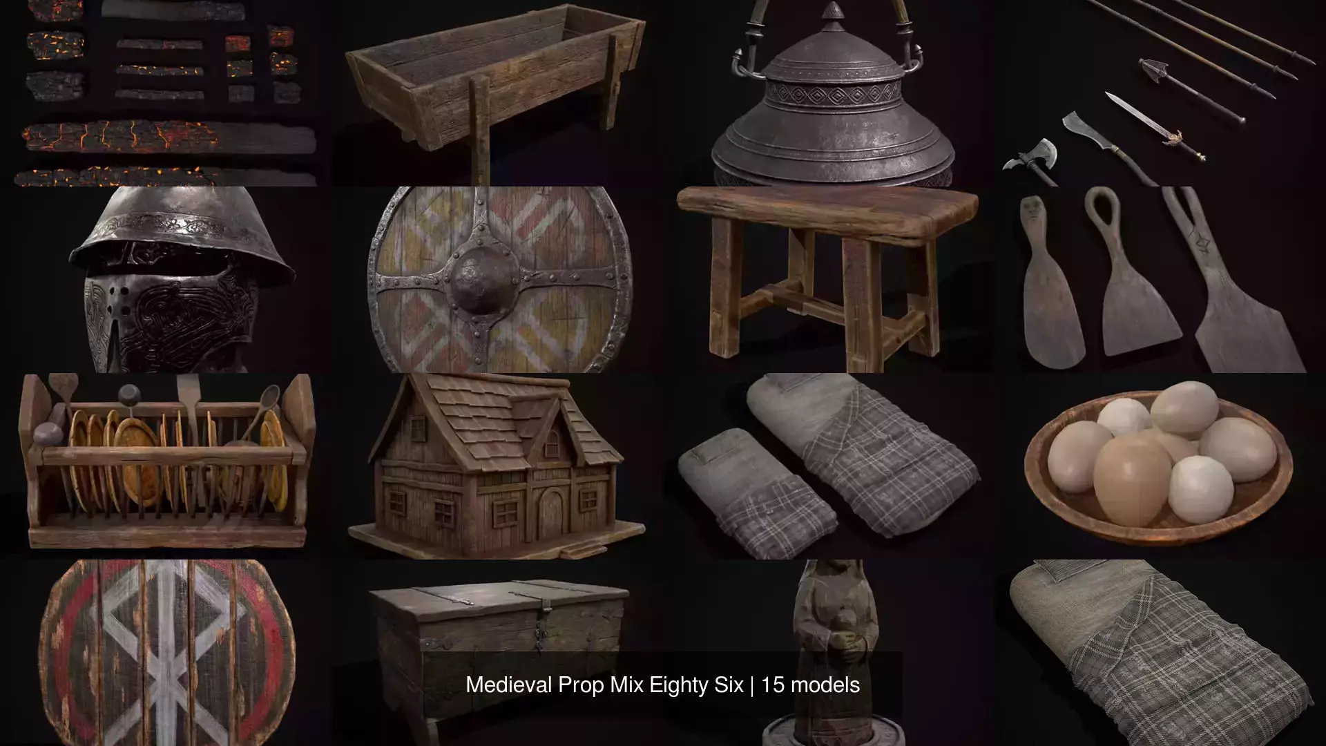 Medieval Prop Mix Eighty Six 3D Model Collection_0