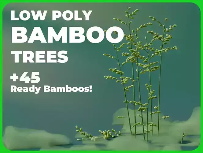 Low Poly Bamboo Trees Low-poly 3D model