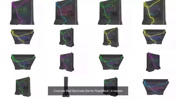 Concrete Wall Barricade Barrier RoadBlock