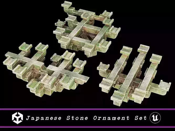 Japanese Stone Ornaments Set 