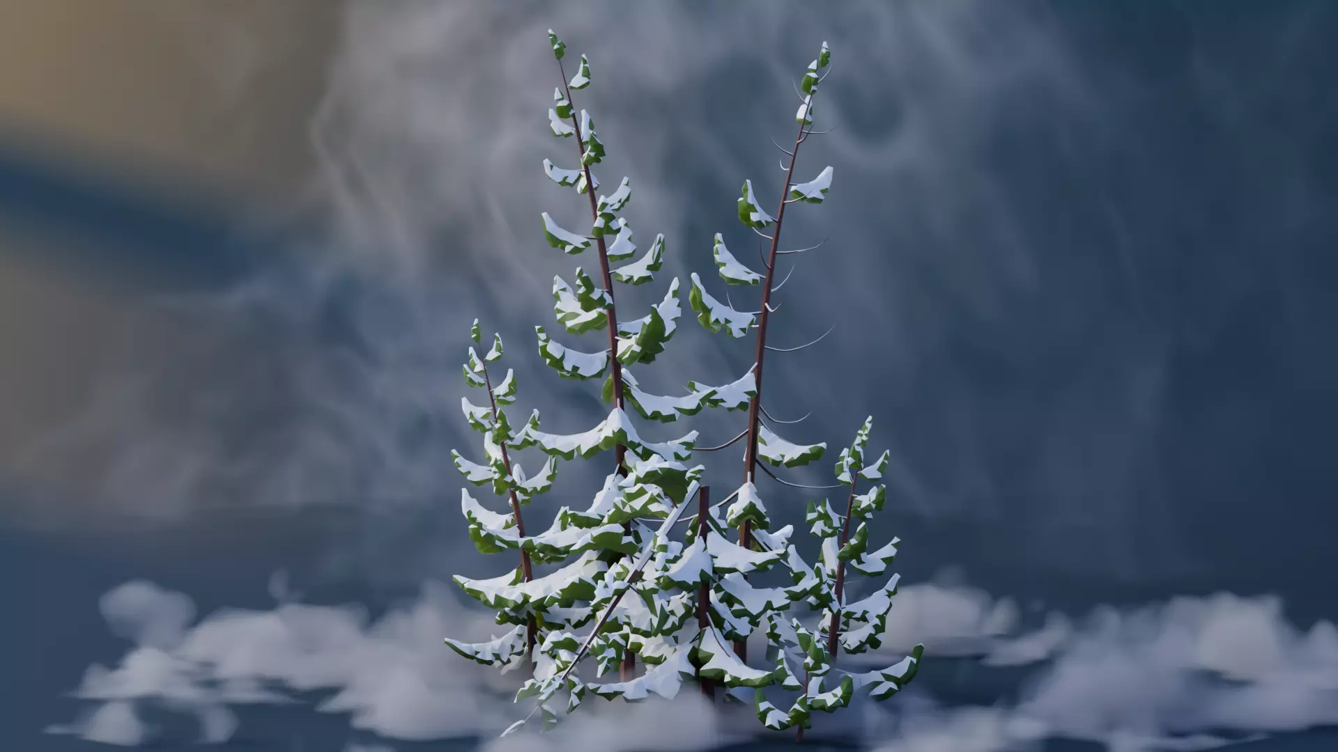 Low Poly Pines Low-poly 3D model_9