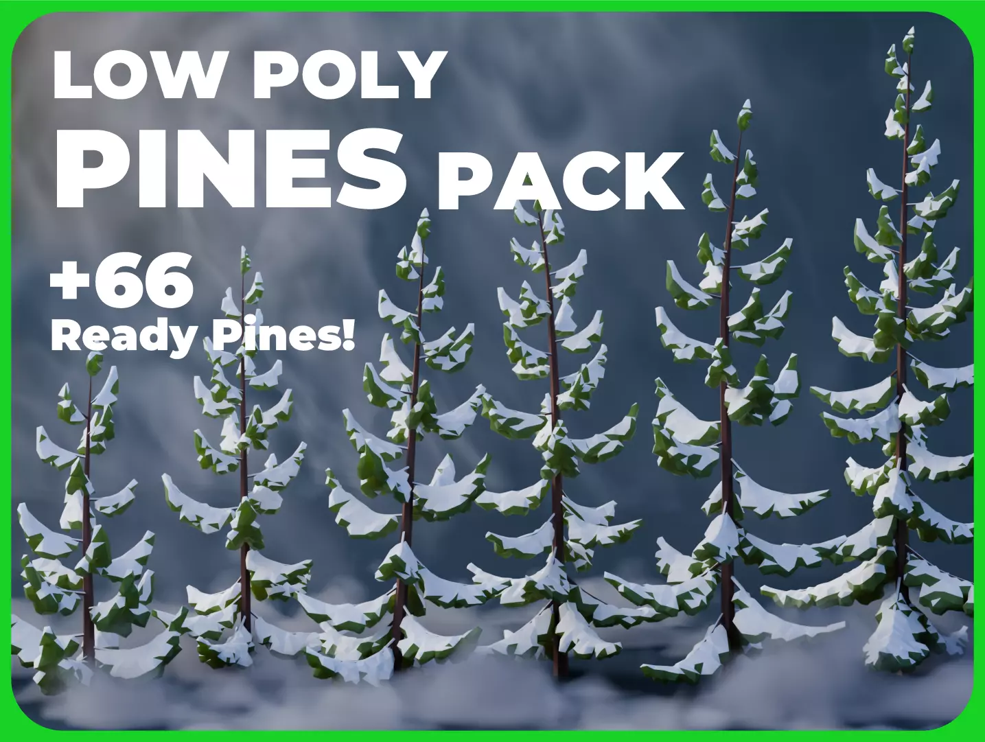 Low Poly Pines Low-poly 3D model_0