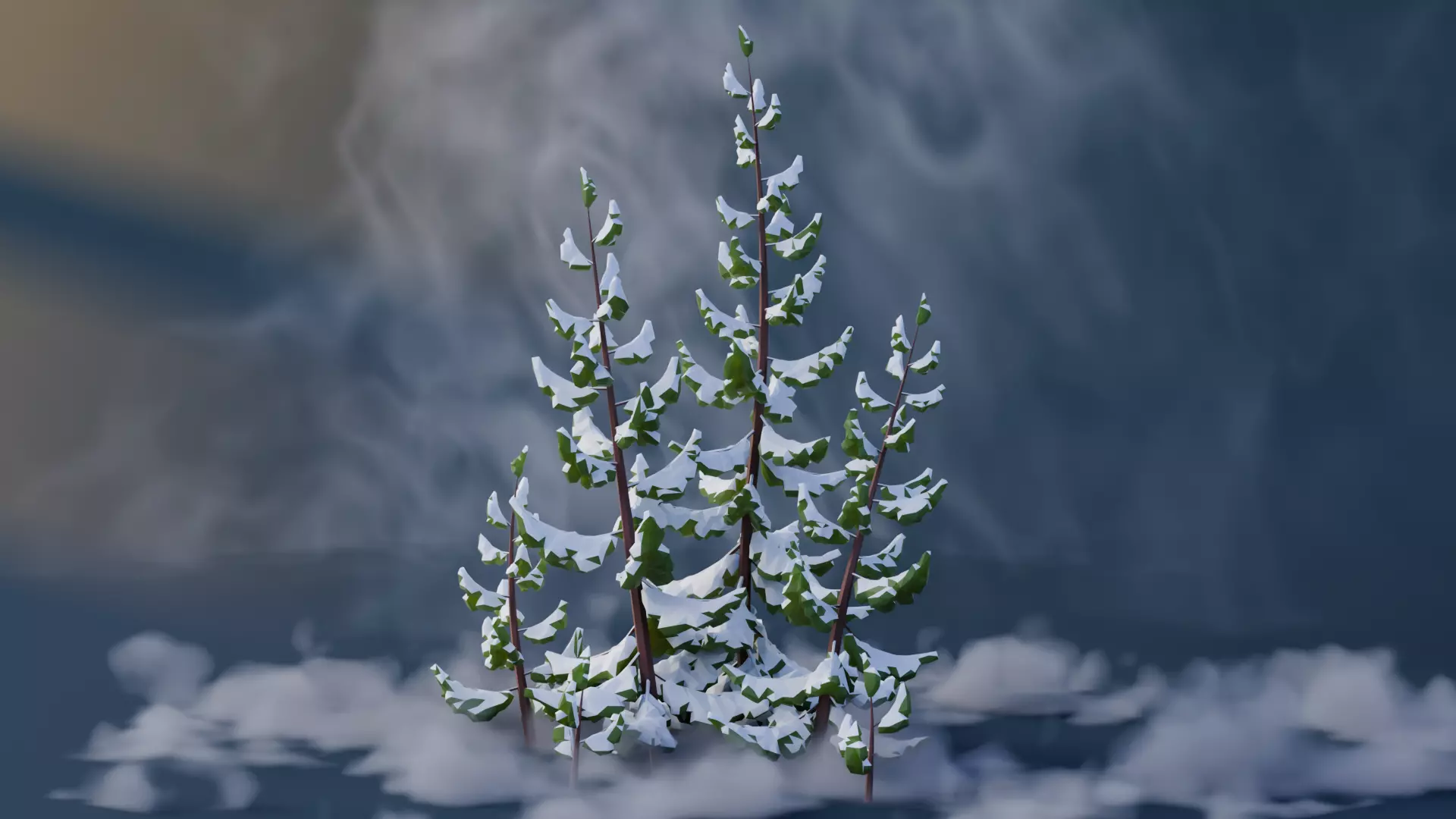 Low Poly Pines Low-poly 3D model_6