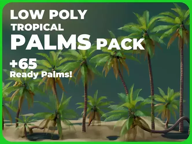 Low Poly Tropical Palms Low-poly 3D model