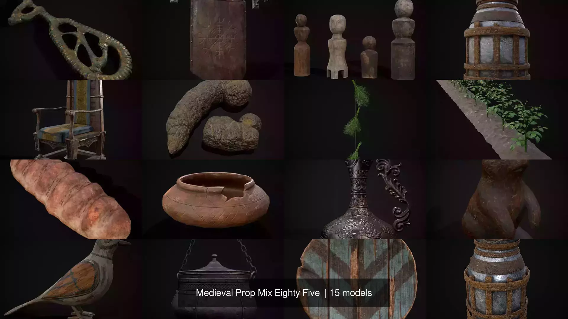 Medieval Prop Mix Eighty Five  3D Model Collection_0