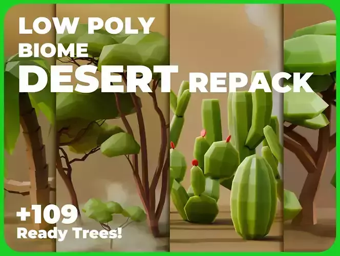 Low Poly Desert Biome Repack 3D Model Collection