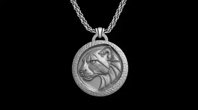 TIGER HEAD SCULPTURE JEWELRY PENDANT M02 3D print model