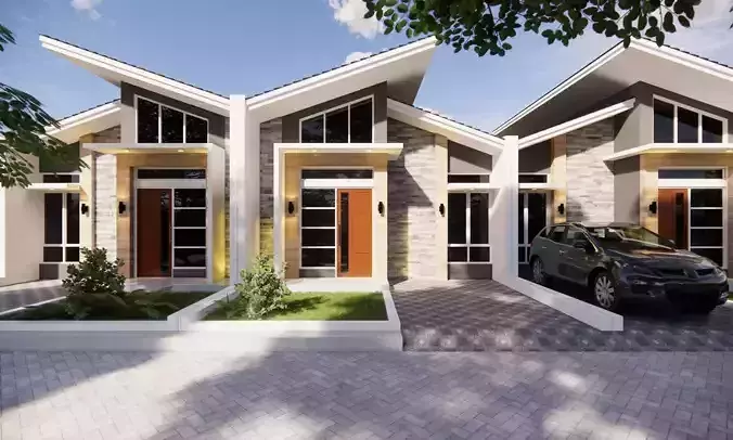 3D House Design Model Facade Only 5