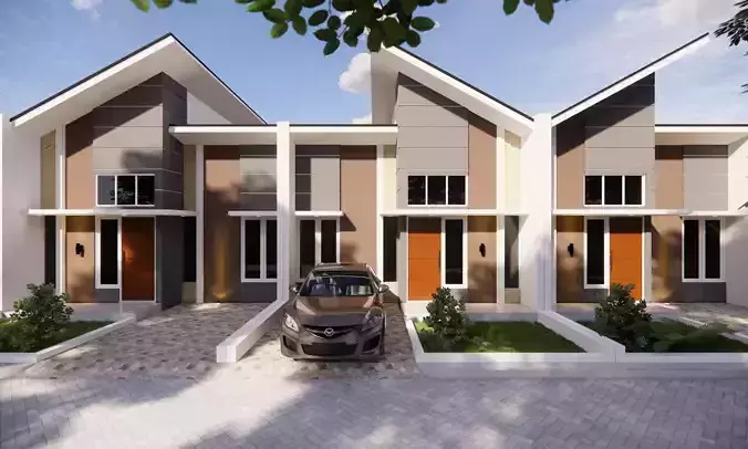 3D House Design Model Facade Only 6