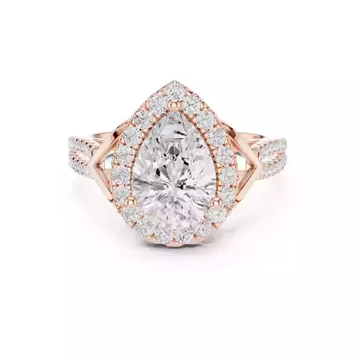 Pear Cut Diamond Engagement Wedding Ring 3DM STL Video