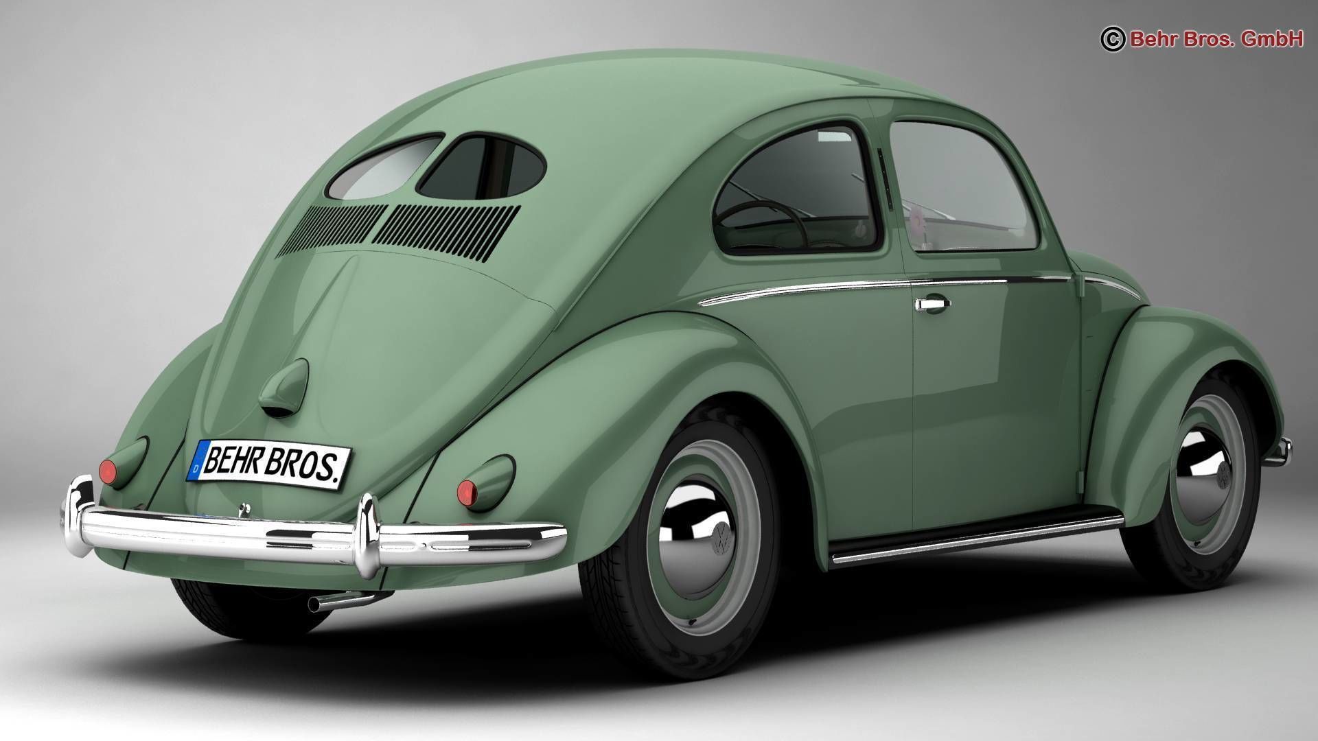 Volkswagen Beetle 1951 Deluxe 3D model_3