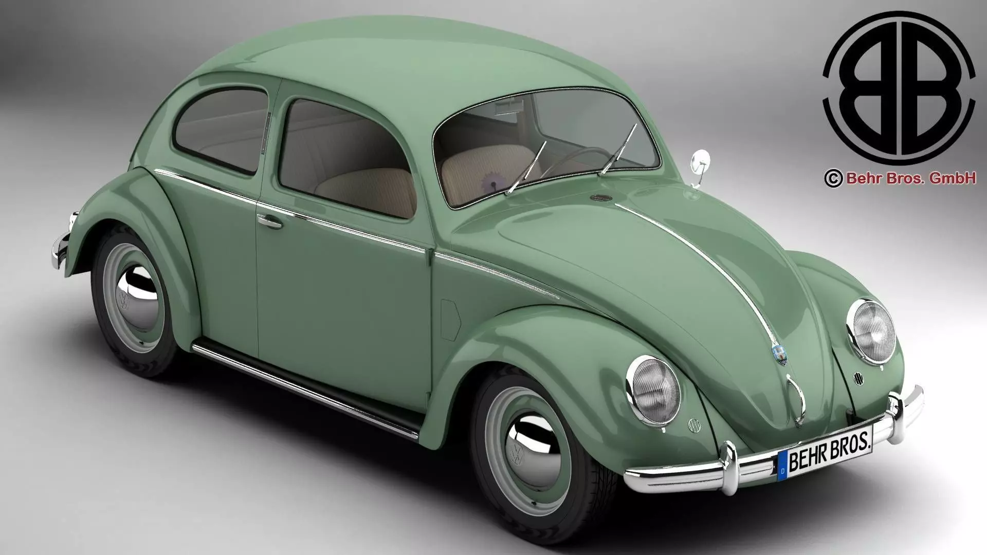 Volkswagen Beetle 1951 Deluxe 3D model_0