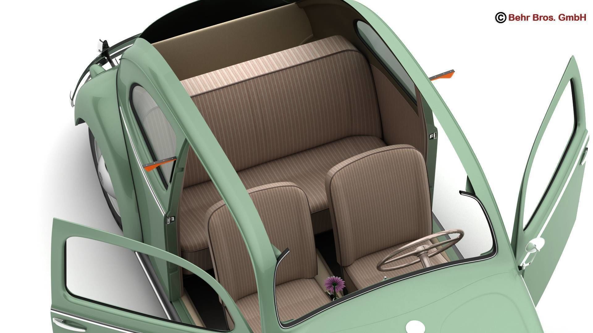 Volkswagen Beetle 1951 Deluxe 3D model_11