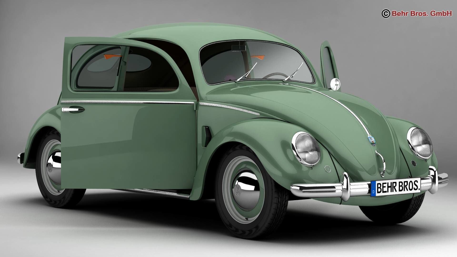 Volkswagen Beetle 1951 Deluxe 3D model_2