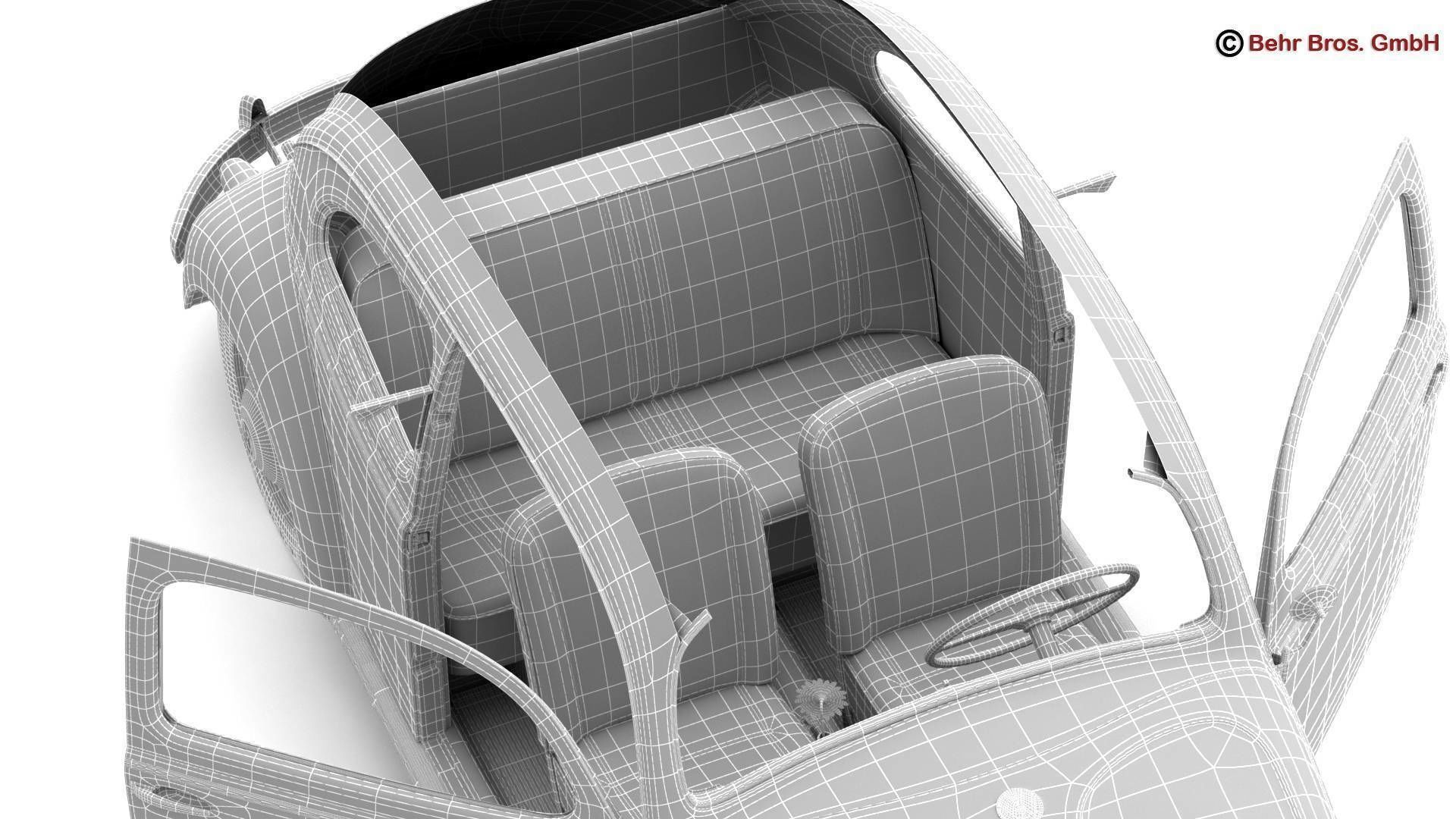 Volkswagen Beetle 1951 Deluxe 3D model_26