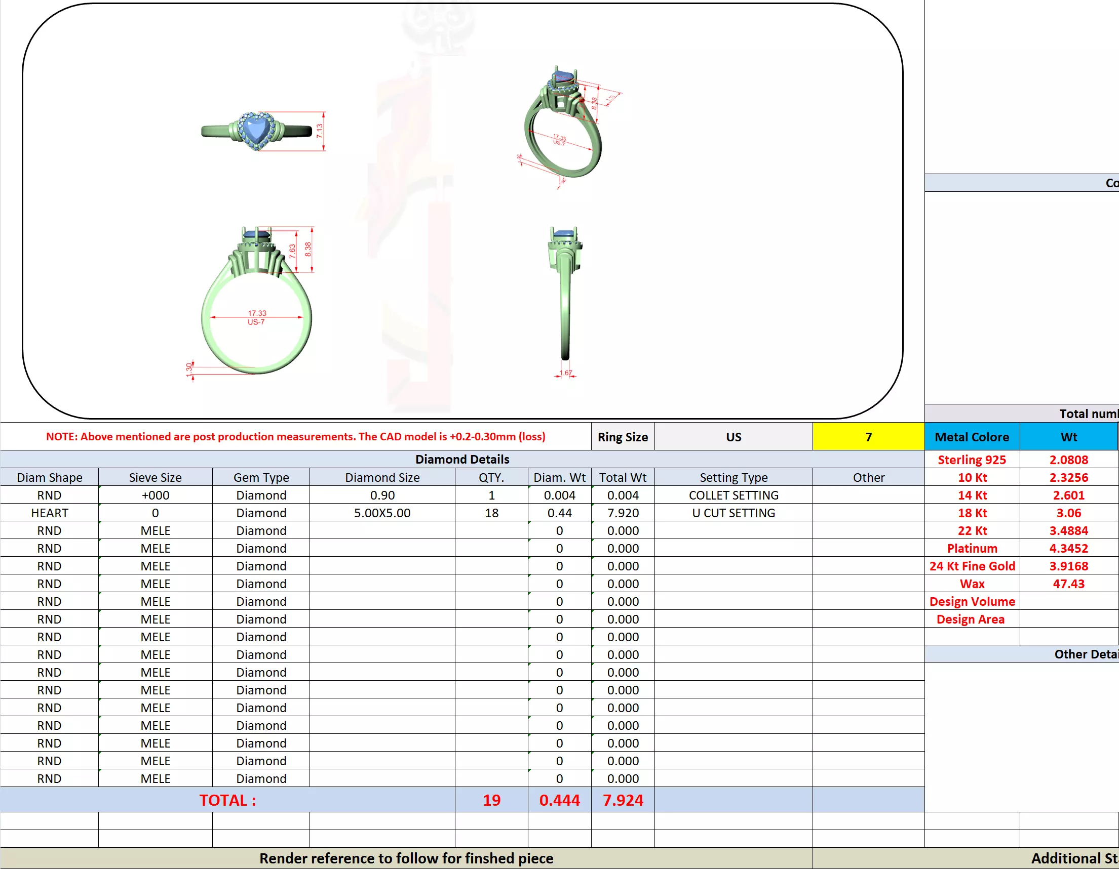 5mm Heart Cut Diamond Engagement Wedding Ring 3DM STL Video 3D print model_13