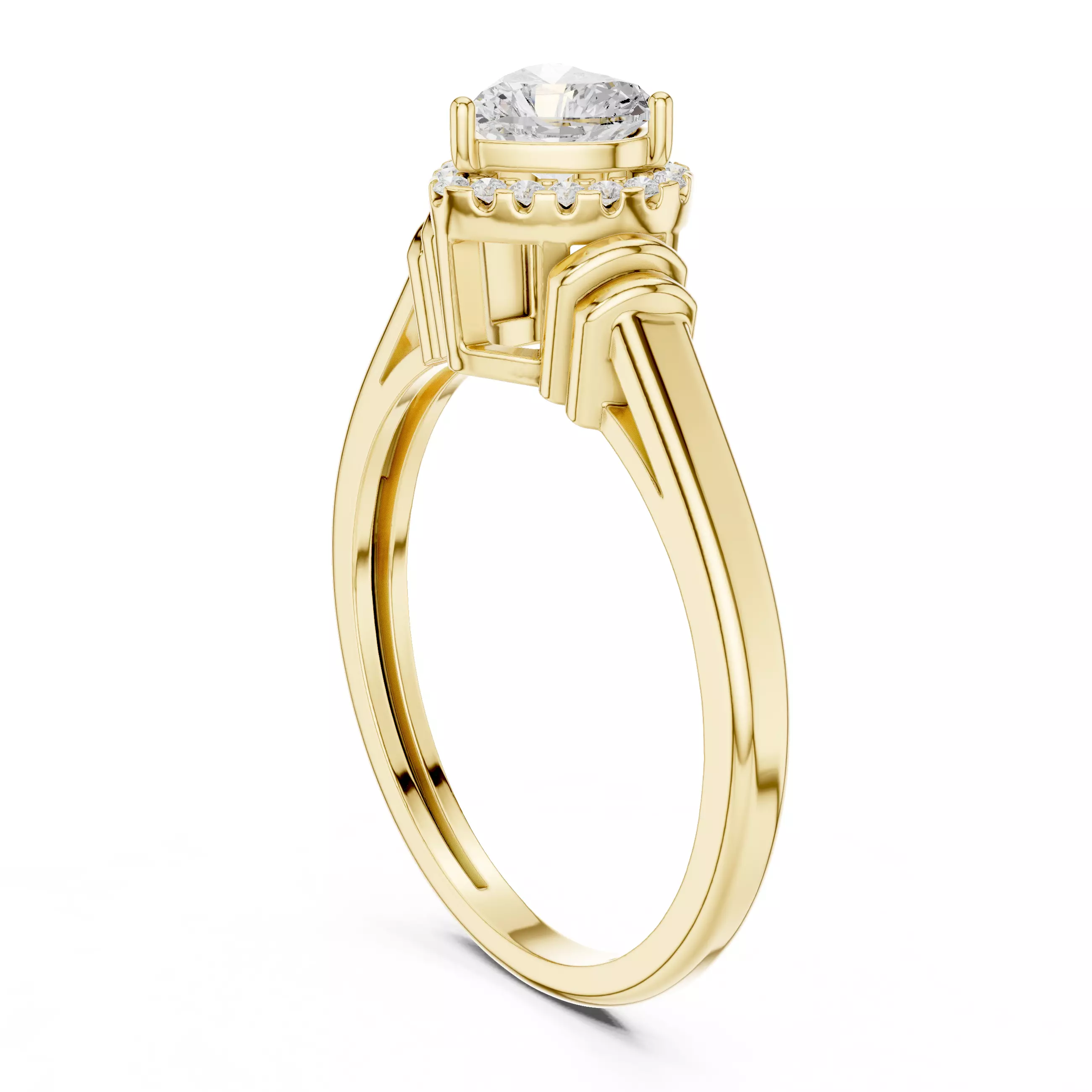 5mm Heart Cut Diamond Engagement Wedding Ring 3DM STL Video 3D print model_6