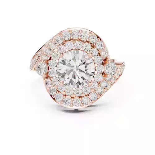 Round Cut swirl Design Engagement Wedding Ring 3DM STL Video