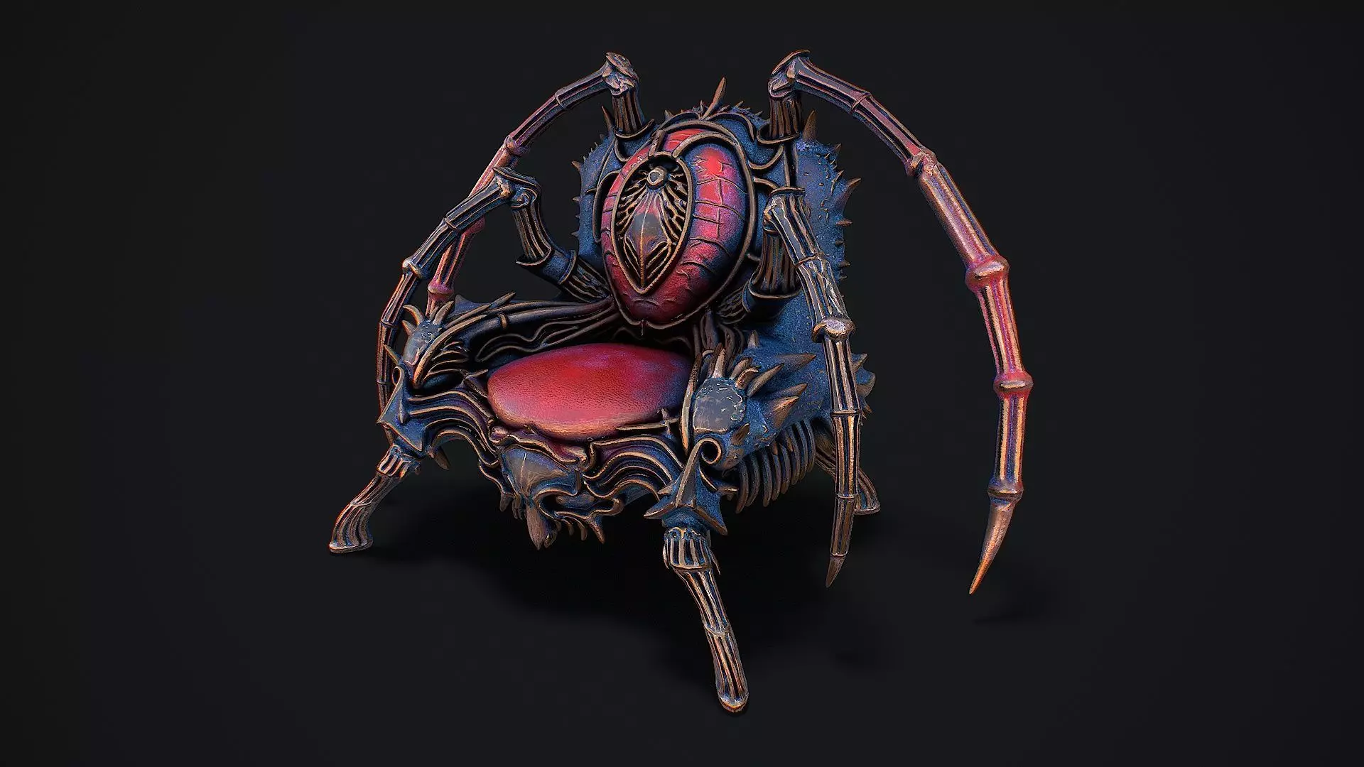 Fantasy Throne 9 game ready 3d model Low-poly 3D model_3