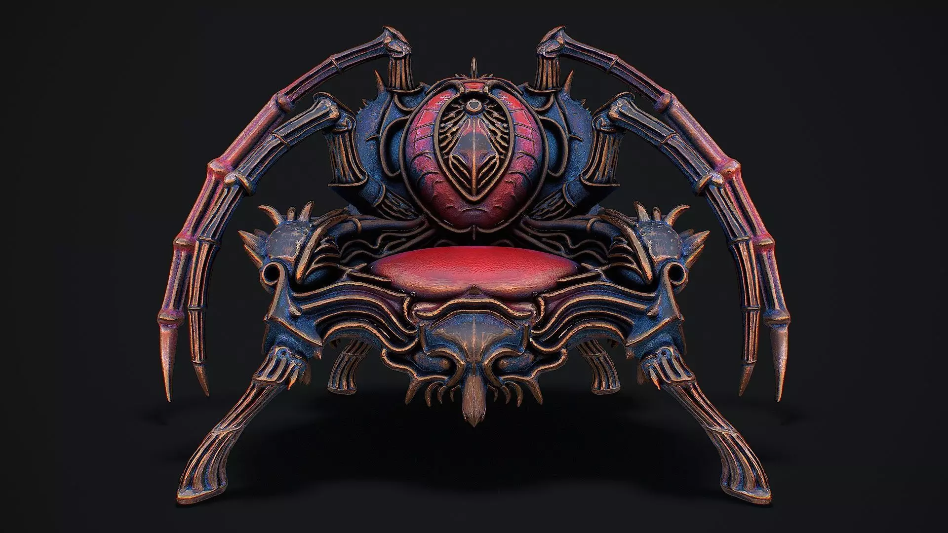 Fantasy Throne 9 game ready 3d model Low-poly 3D model_7