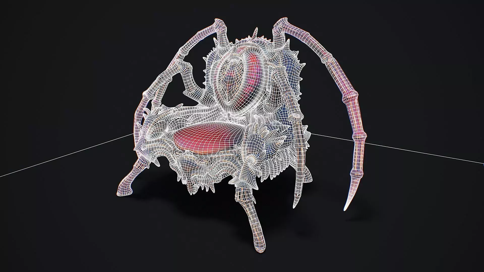 Fantasy Throne 9 game ready 3d model Low-poly 3D model_4