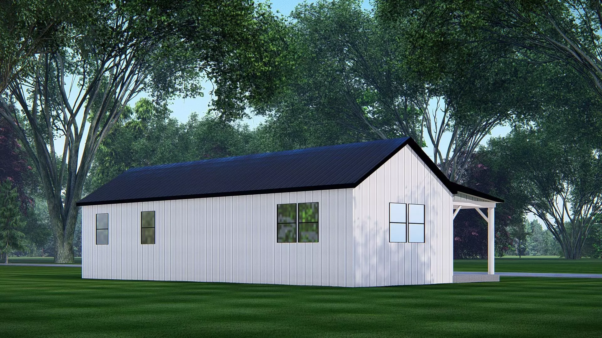 Modern Barndominium 3D Model  Barn Style Residence Design 3D model_7