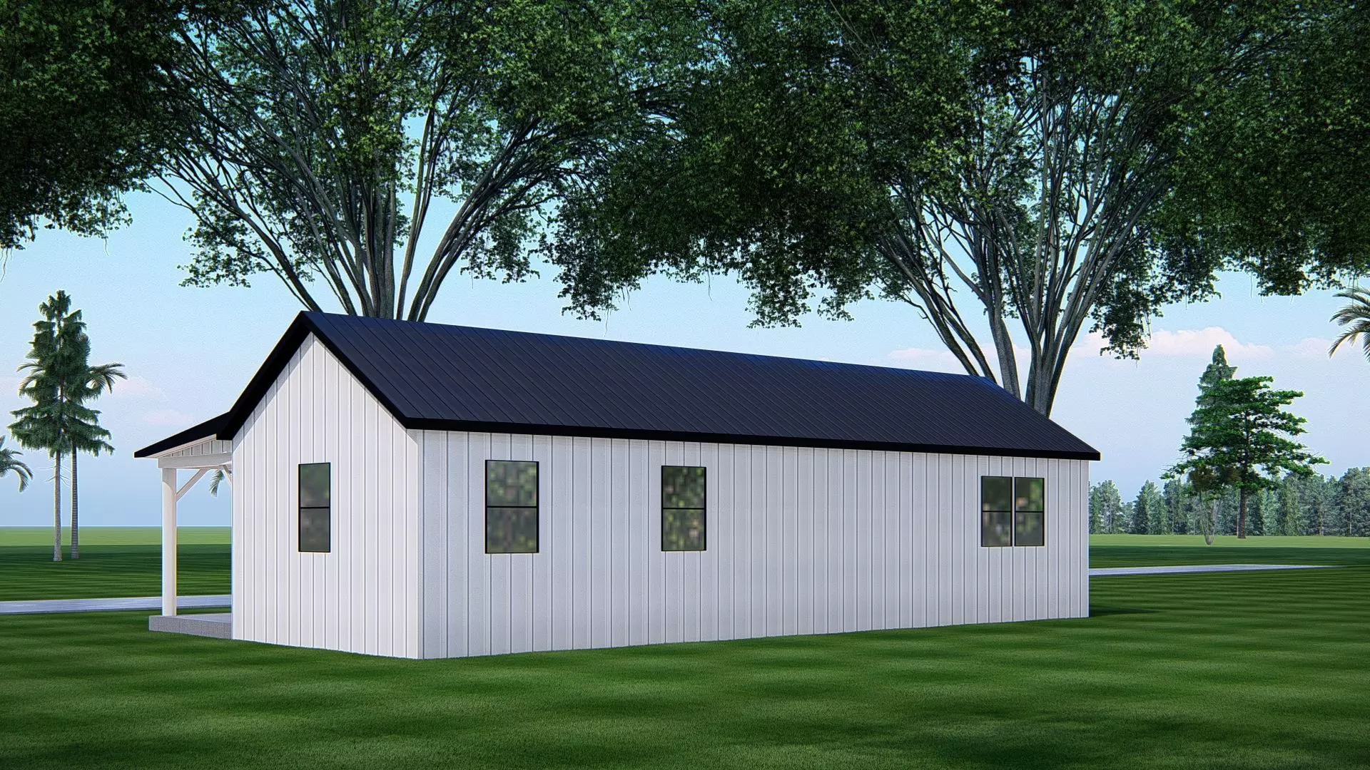 Modern Barndominium 3D Model  Barn Style Residence Design 3D model_6