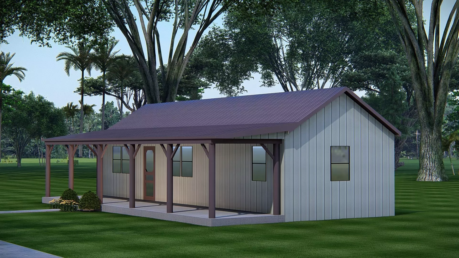 Modern Barndominium 3D Model  Barn Style Residence Design 3D model_1