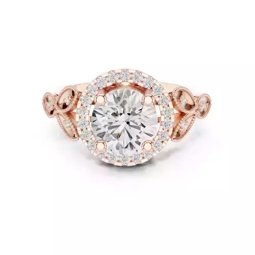 Round Cut Halo Diamond Engagement Wedding Ring 3DM STL Video