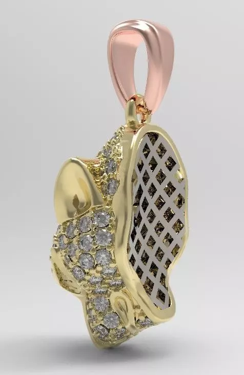 Tiger pendant 3D print model_3