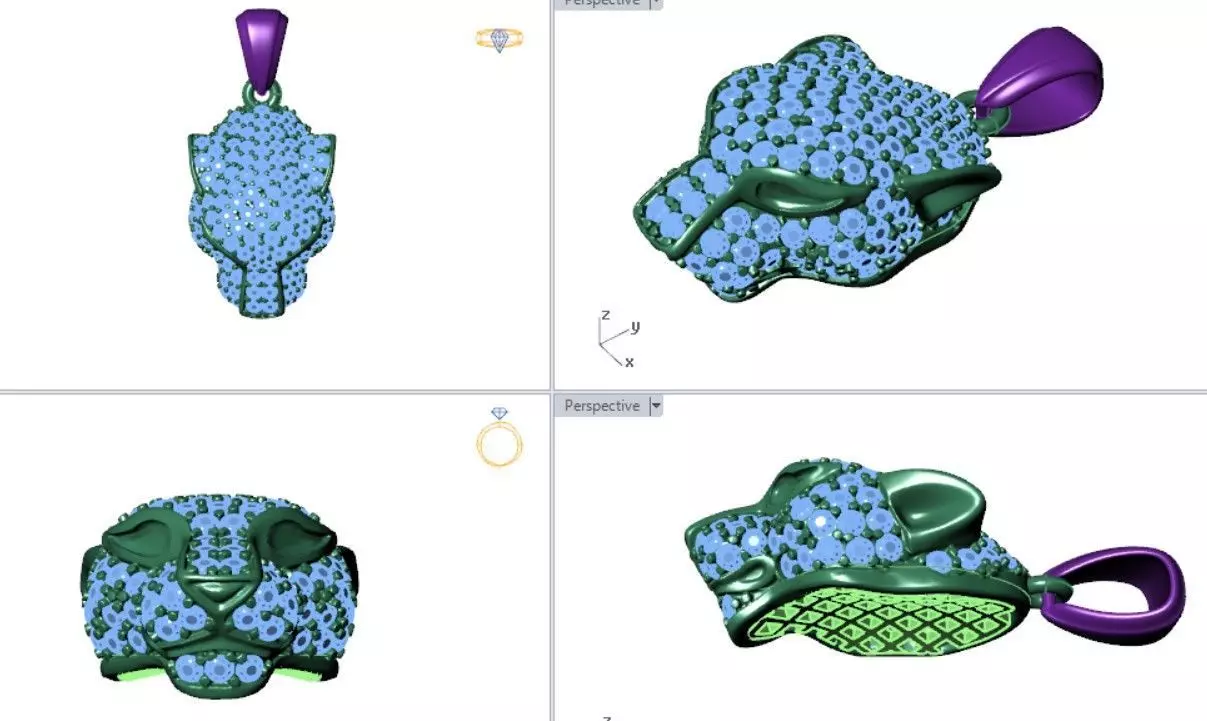 Tiger pendant 3D print model_5