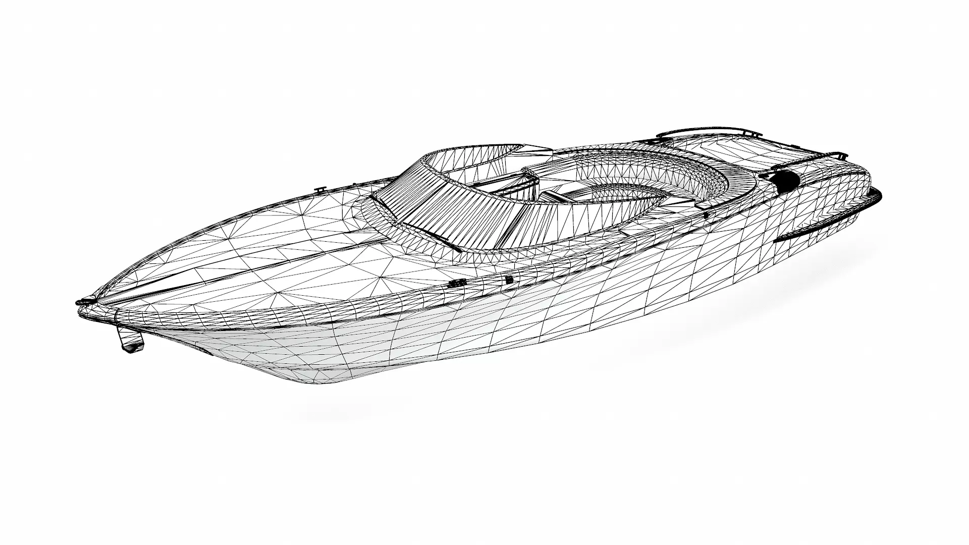 Luxury Speedboat Low-poly PBR Low-poly 3D model_35