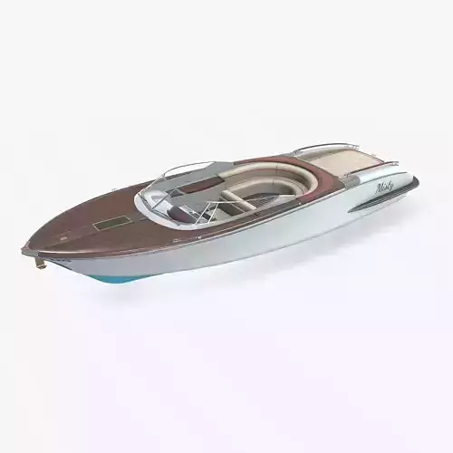 Luxury Speedboat Low-poly PBR Low-poly 3D model