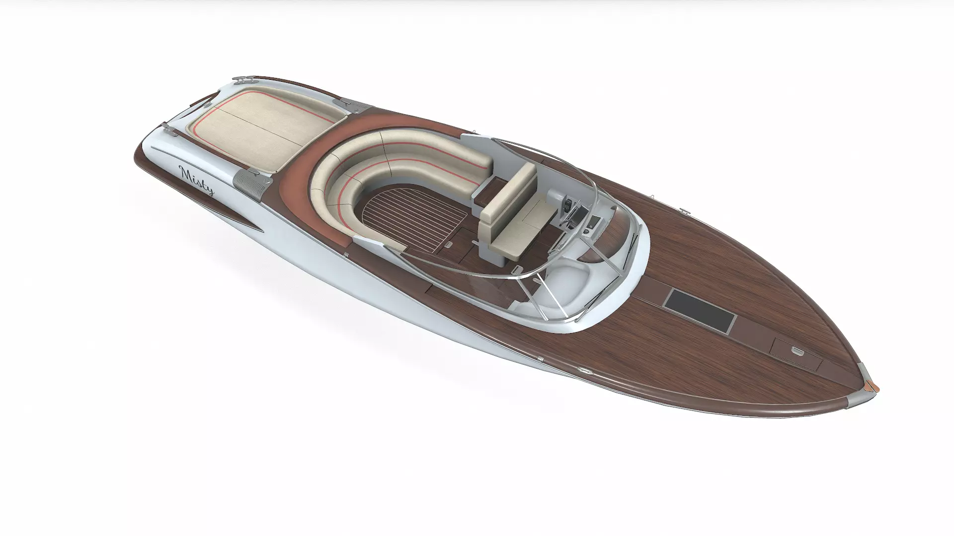 Luxury Speedboat Low-poly PBR Low-poly 3D model_15