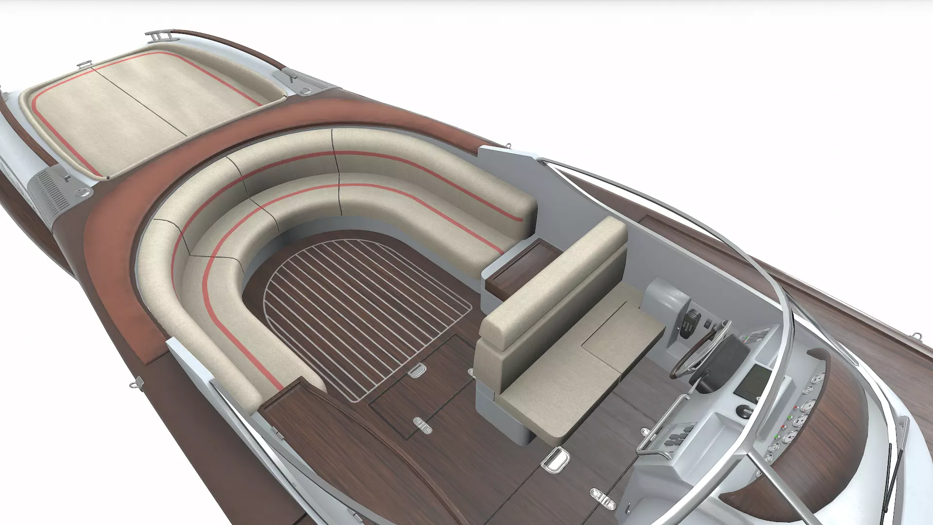 Luxury Speedboat Low-poly PBR Low-poly 3D model_34