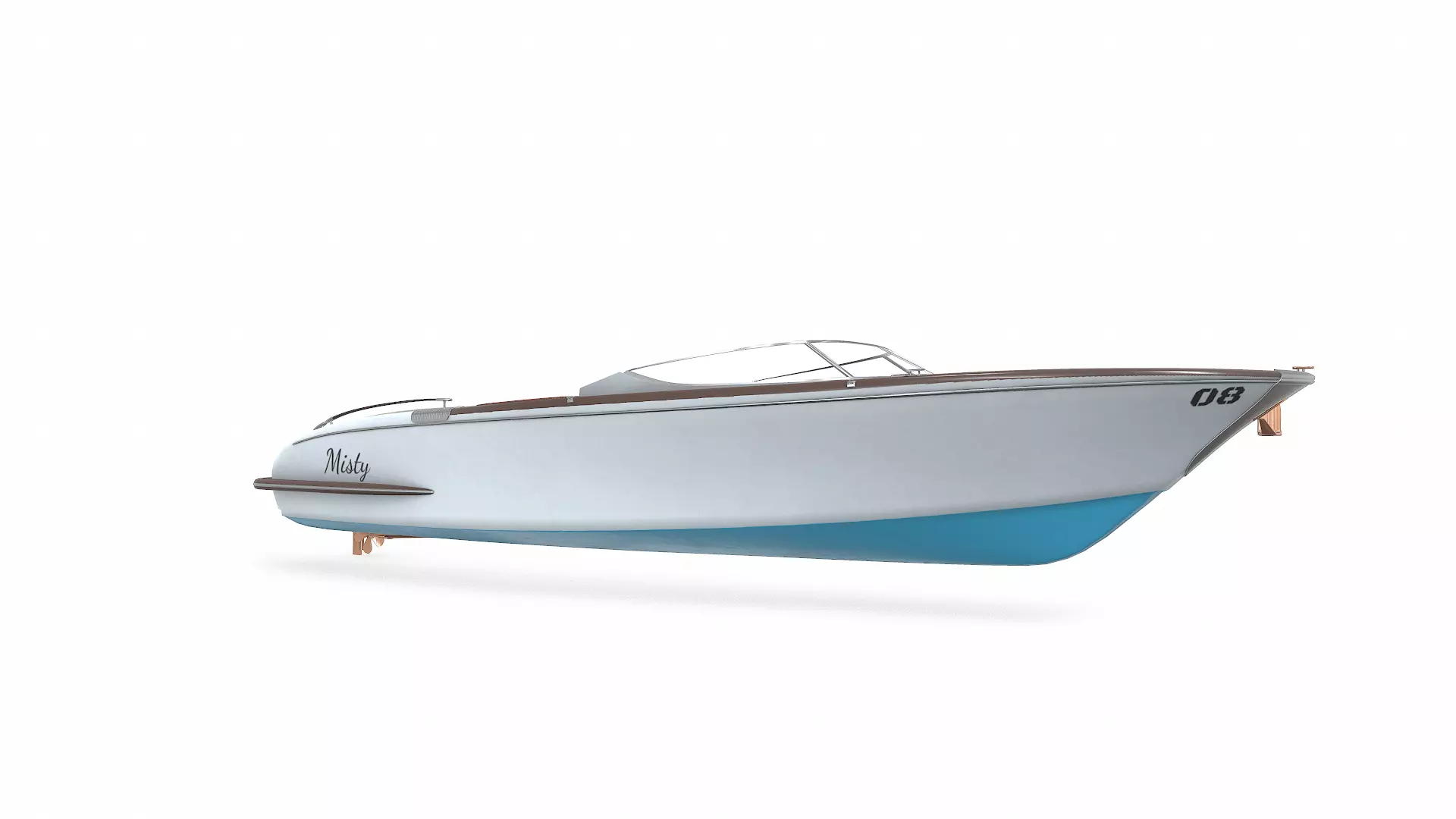 Luxury Speedboat Low-poly PBR Low-poly 3D model_14