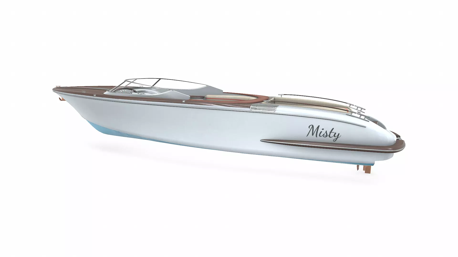Luxury Speedboat Low-poly PBR Low-poly 3D model_7