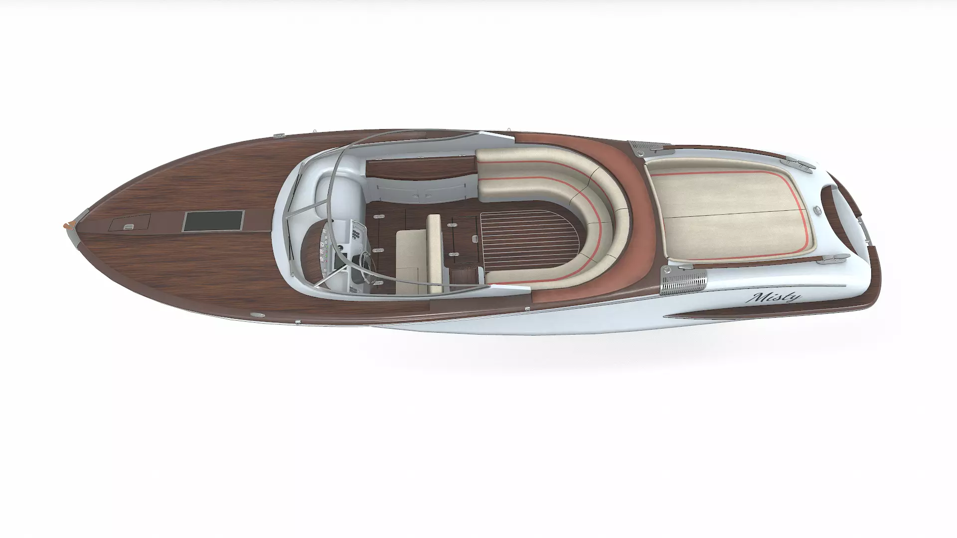 Luxury Speedboat Low-poly PBR Low-poly 3D model_6