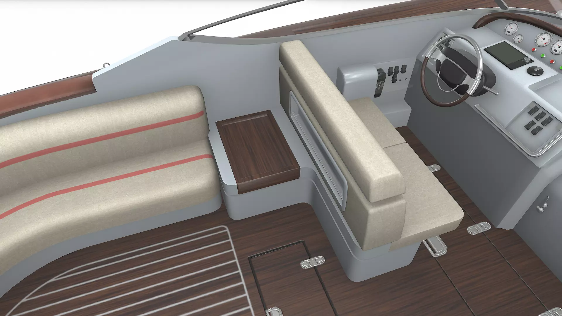 Luxury Speedboat Low-poly PBR Low-poly 3D model_24