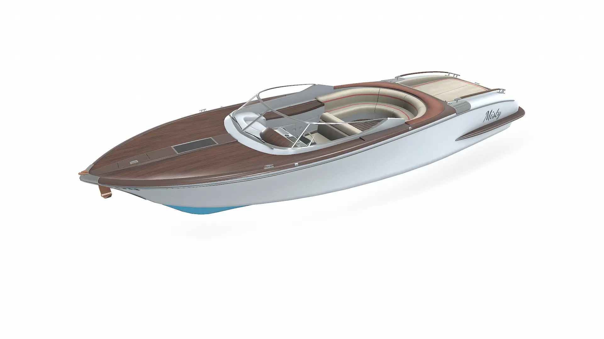Luxury Speedboat Low-poly PBR Low-poly 3D model_2