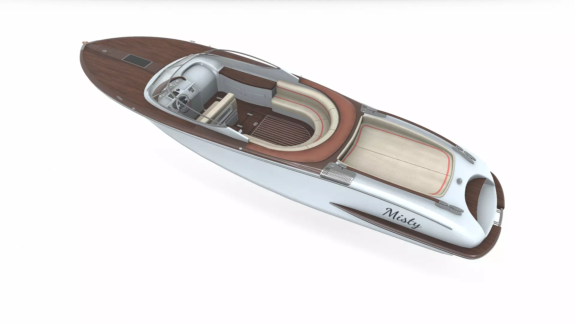 Luxury Speedboat Low-poly PBR Low-poly 3D model_8