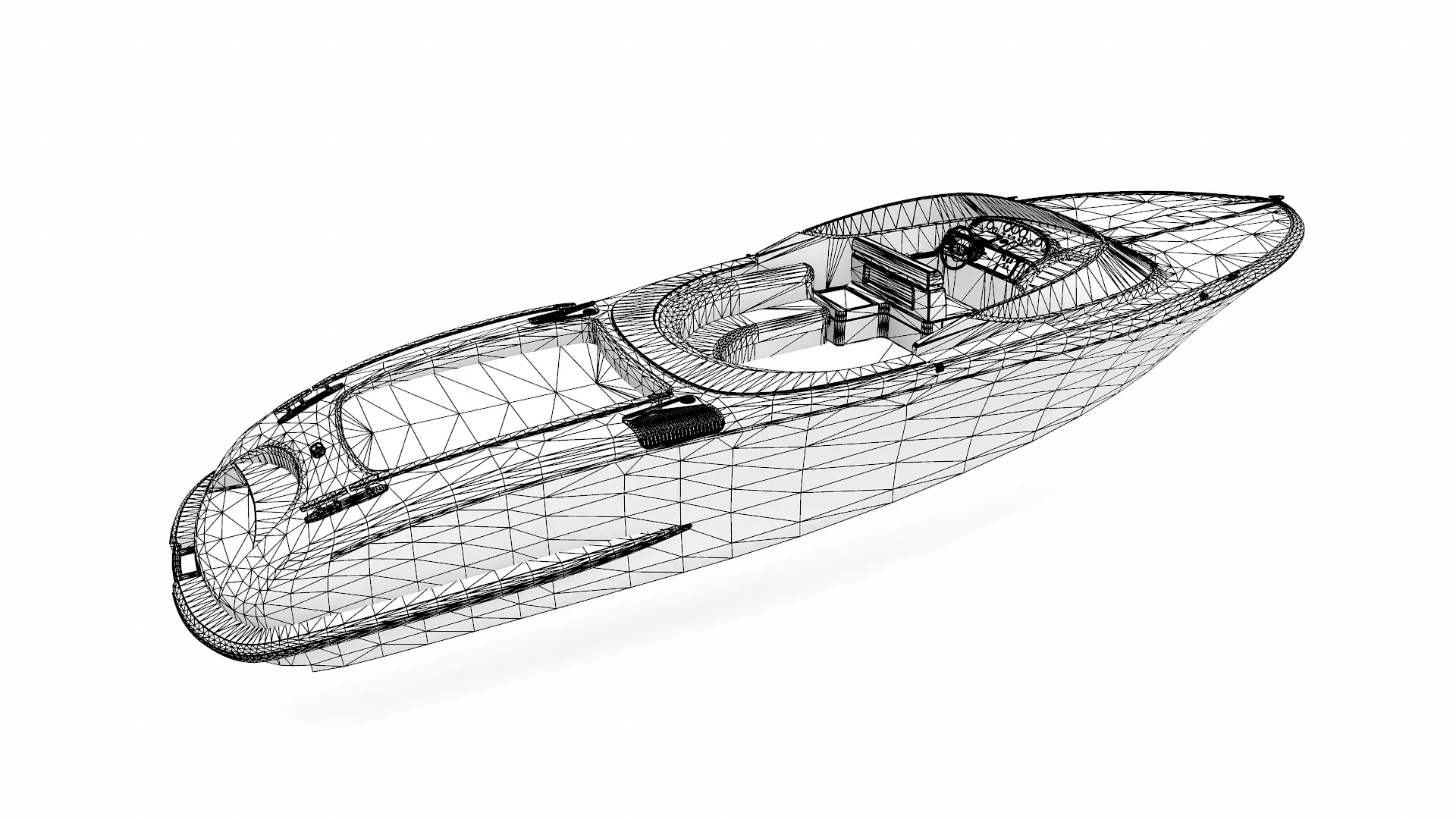 Luxury Speedboat Low-poly PBR Low-poly 3D model_36