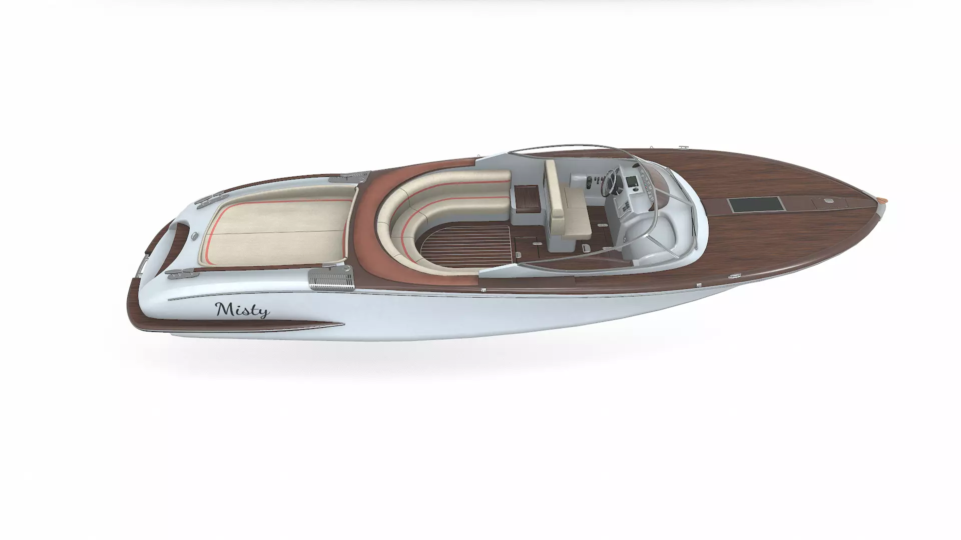 Luxury Speedboat Low-poly PBR Low-poly 3D model_13