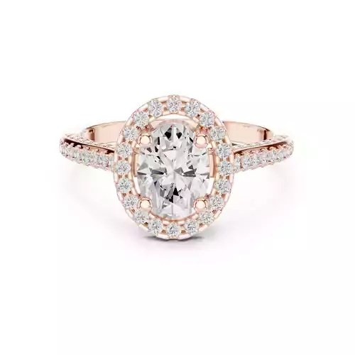 Three Side Diamond Shank Oval Cut Engagement Ring 3DM STL Video