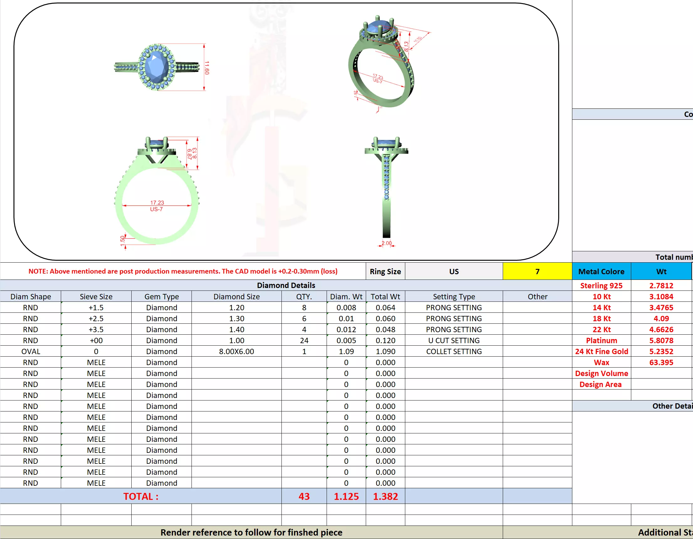 1Ct Oval Halo Diamond Engagement Wedding Ring 3DM STL Video 3D print model_13