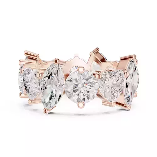 Marquise Heart Round Diamond Wedding Band 3DM STL Video