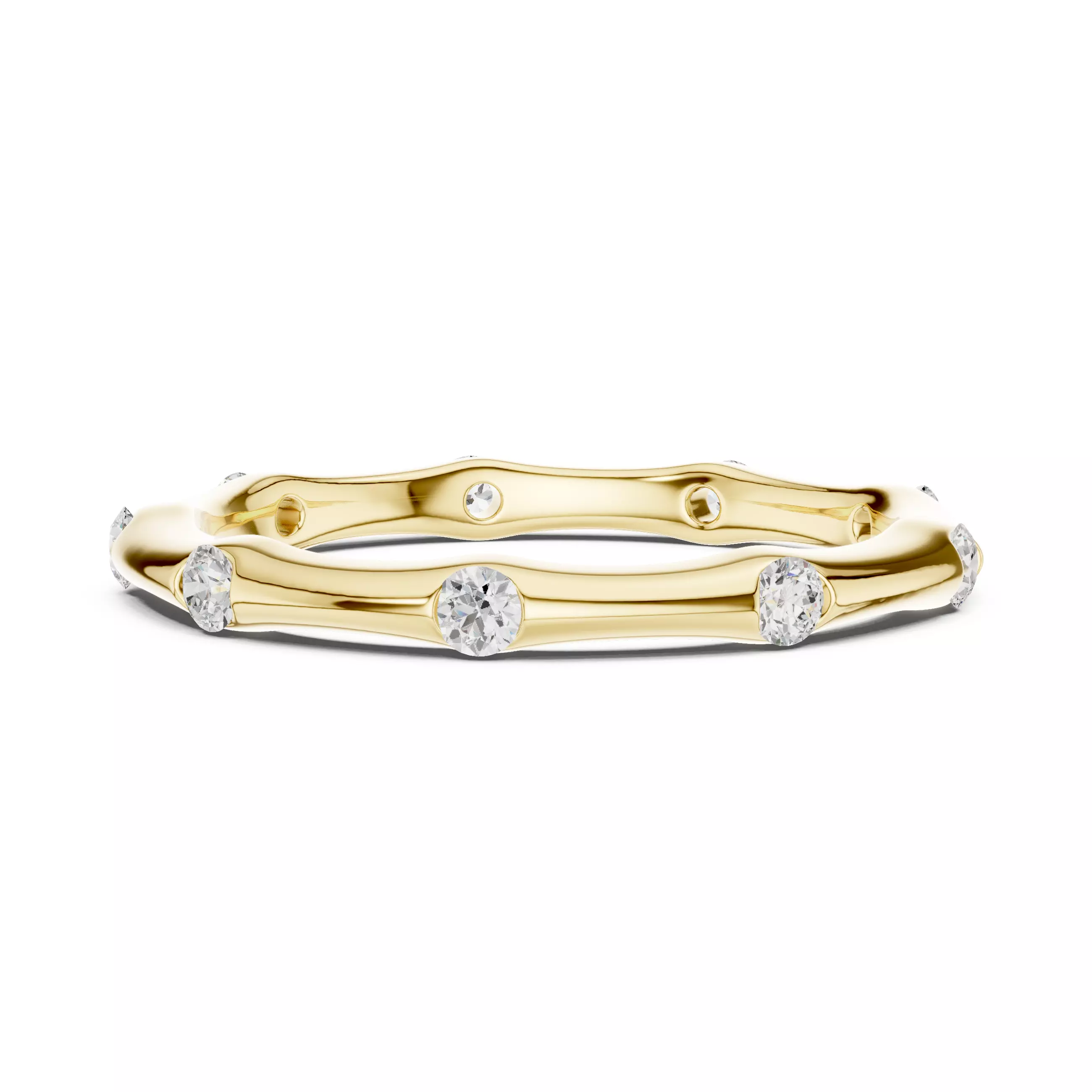 2mm Round Cut Diamond Stackable Wedding Band 3DM STL Video 3D print model_1