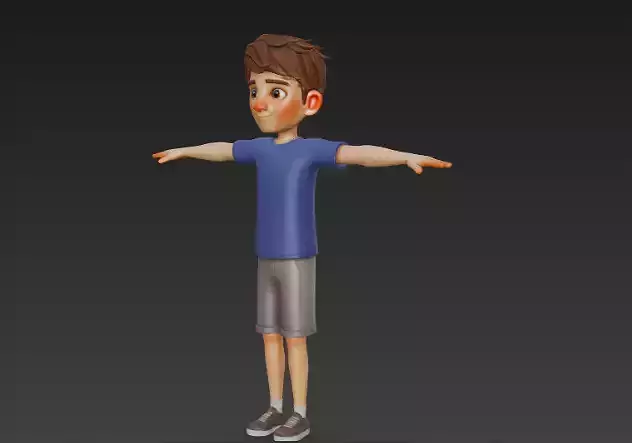 3d Boy Model T Pose in almost every Format 3D model