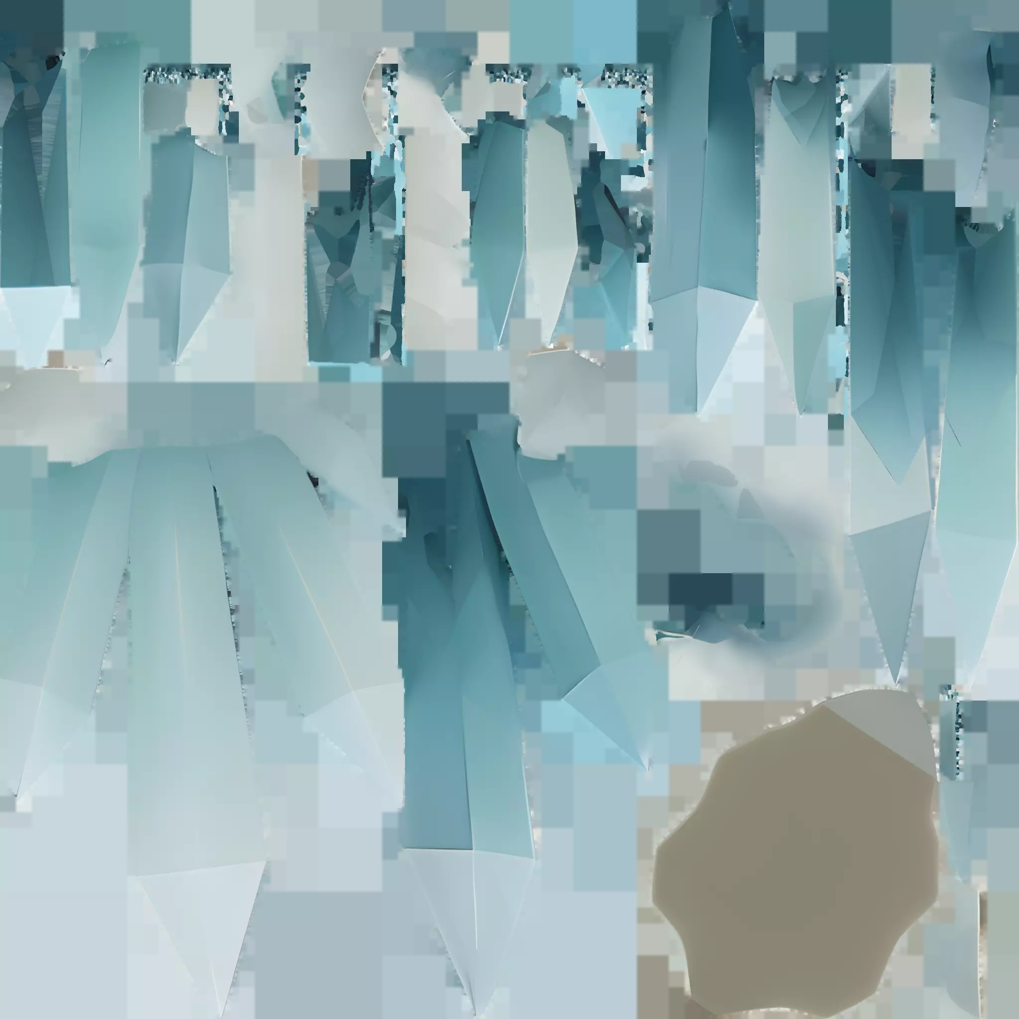 Geometric crystal cluste 3D model_1